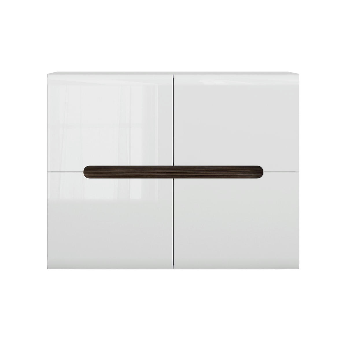 - Buffet 4 portes blanc laqué et naturel