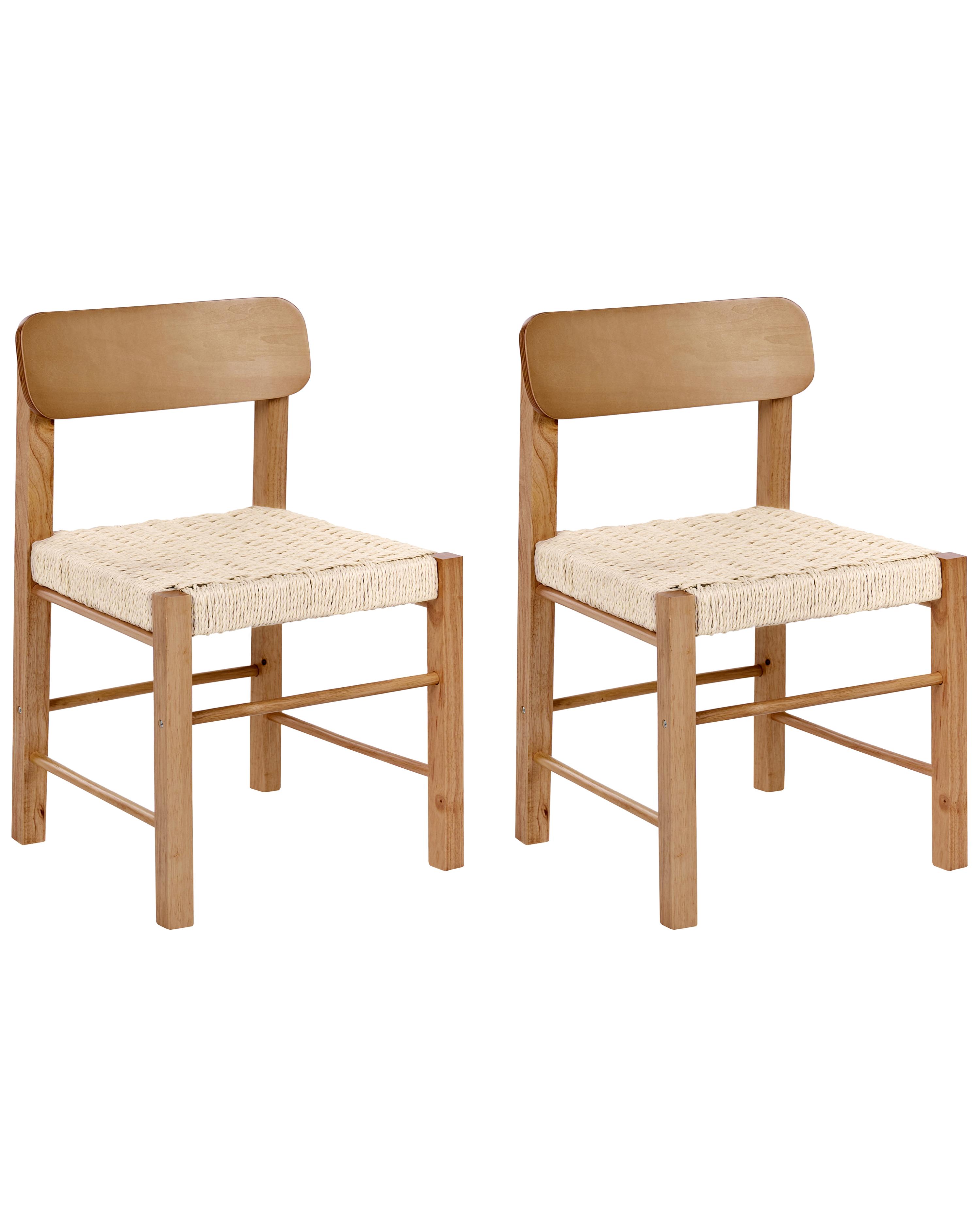 Set of 2 Dining Chairs ALLOS Wood Brown