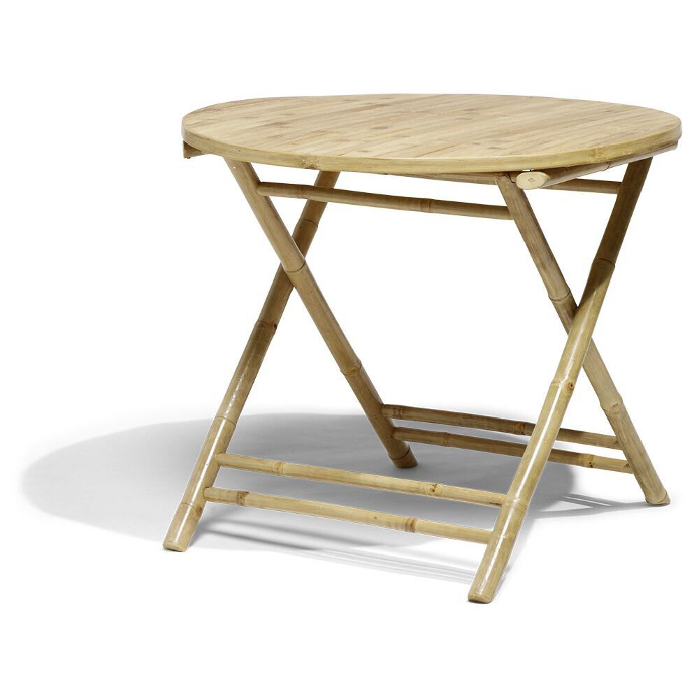Table de jardin ronde en bambou Laos 2 personnes Ø90xH75 cm