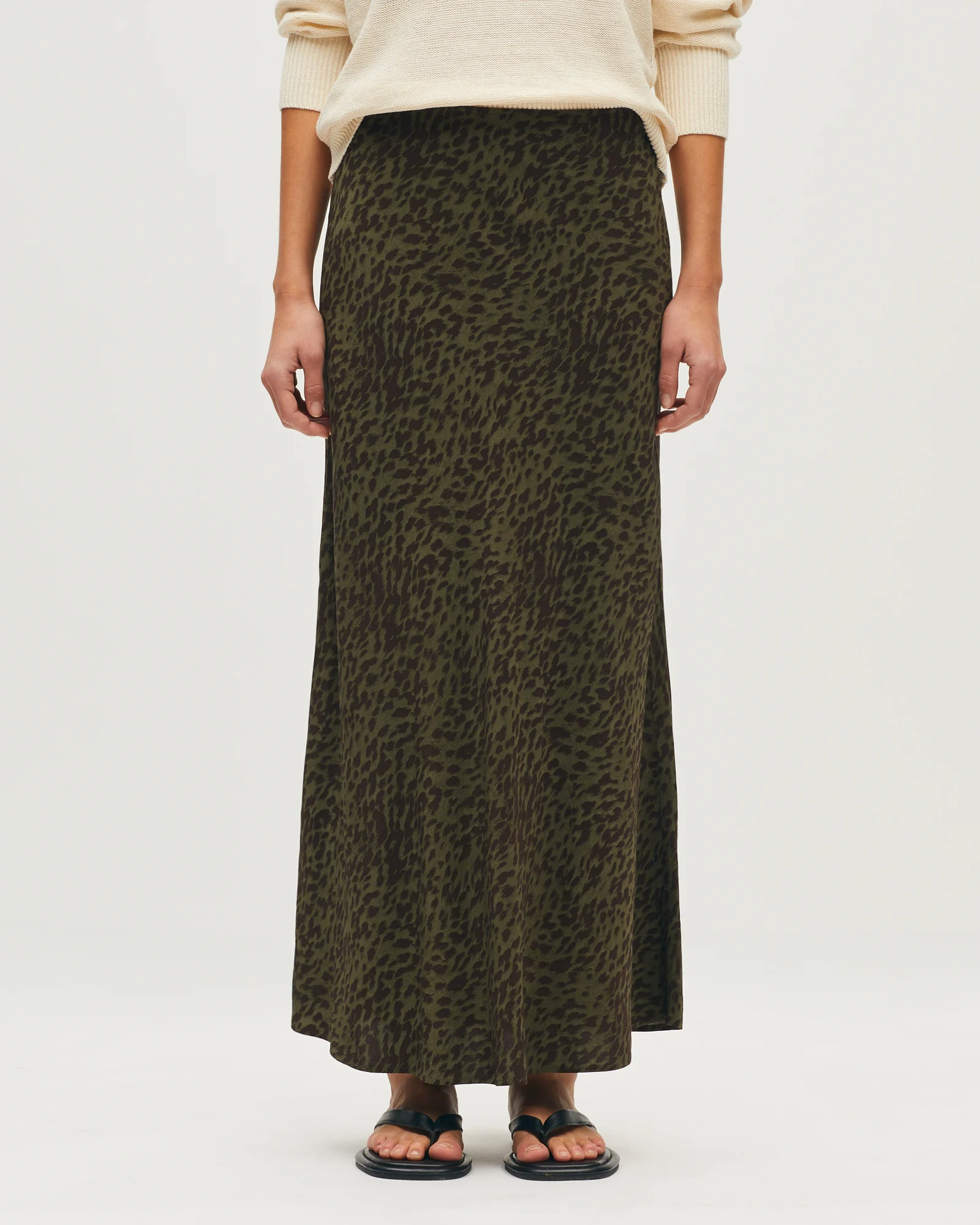 Jupe longue imprimée léopard