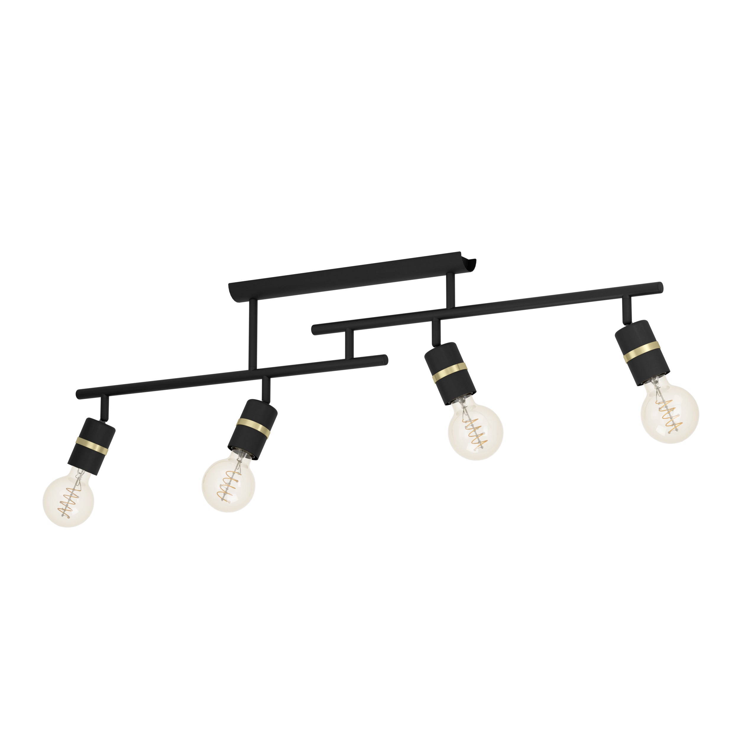 EGLO plafondlamp Lurone - e27 - 100 cm - zwart/koper