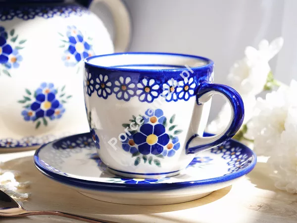 Filiżanka ze spodkiem 0,22 L / 14 cm Bolesławiec - Altmańska Polana gat. I