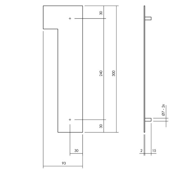 Hausnummer, Nummer 1 XL, mattschwarz, Stahl