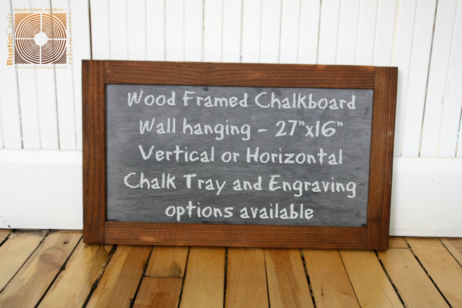 Large Kitchen Chalkboard- Rustic Wood Hanging Chalkboard - Framed Blackboard Sign- Chalk Pencil & Hardware Included
