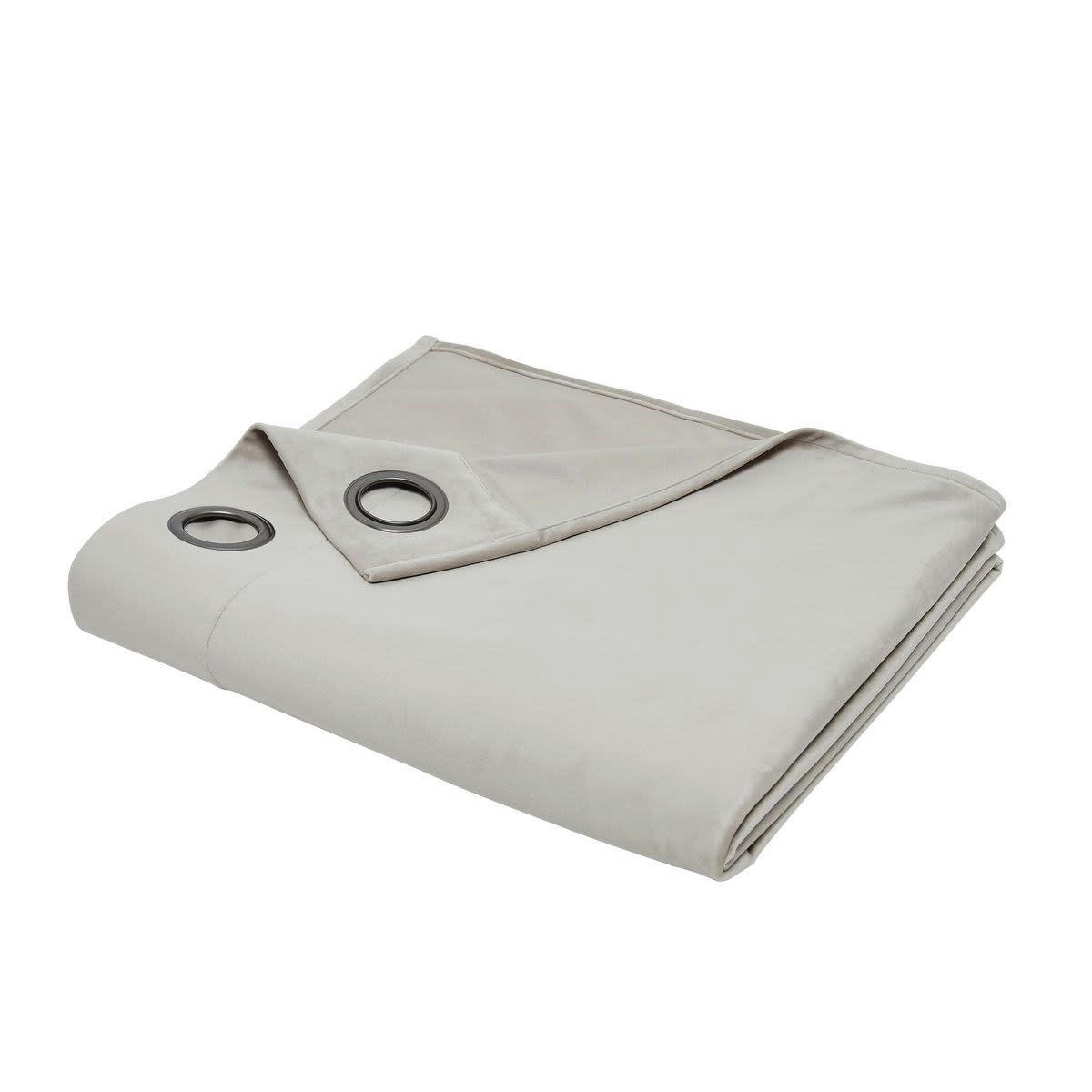 PRESTIGE VELOURS - Rideau à oeillets uni en Polyester Beige 140x240 cm