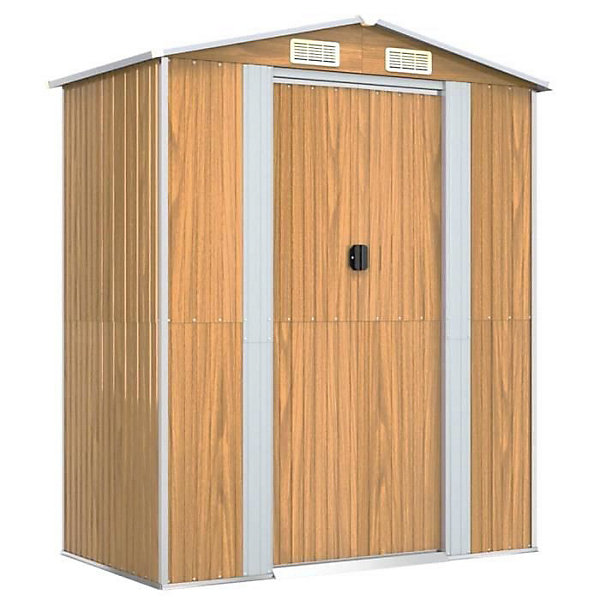 319275 vidaXL Abri de jardin Marron clair 192x108x223 cm Acier galvanisé