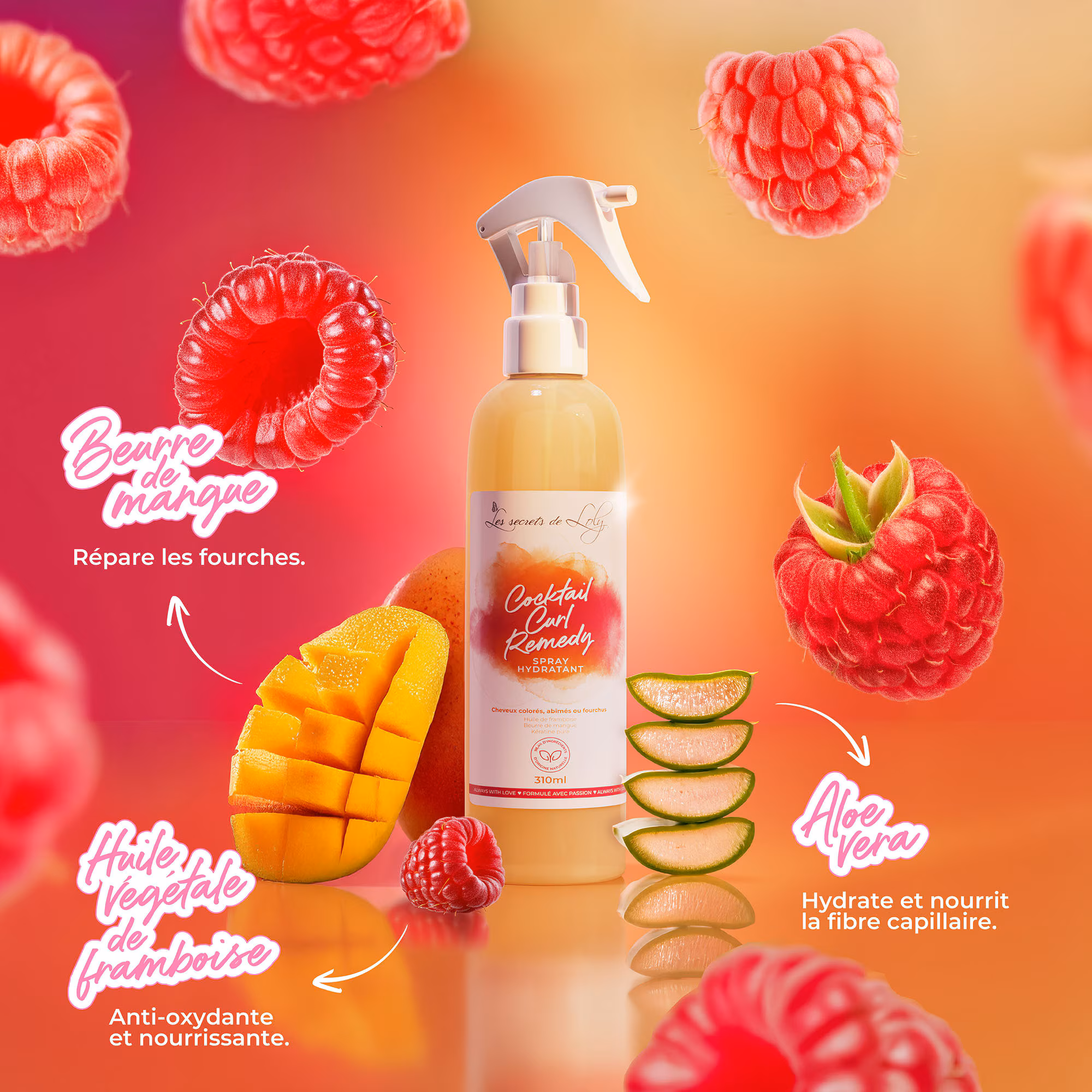 COCKTAIL CURL REMEDYSpray hydratant pourr cheveux colorés, abîmés ou fourchus
