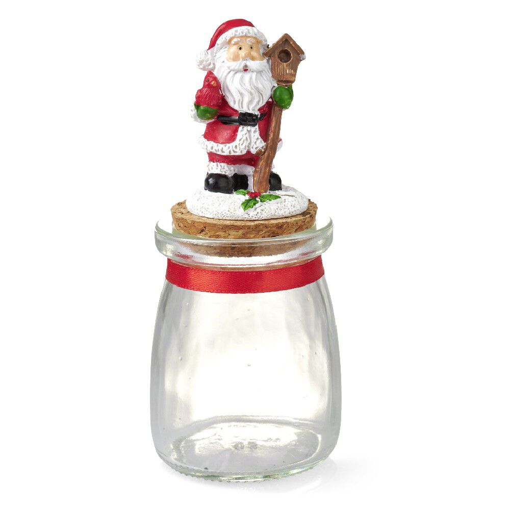 Mini bonbonnière de No&euml;l en verre