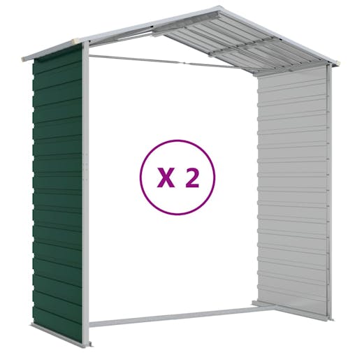 NNEVL Garden Shed Green 191x215x198 cm Galvanised Steel