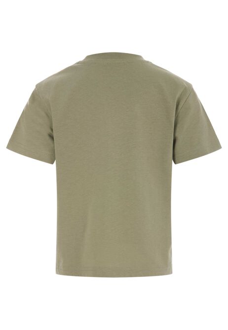 Younger Boys Khaki Cotton Dinosaur T-Shirt
