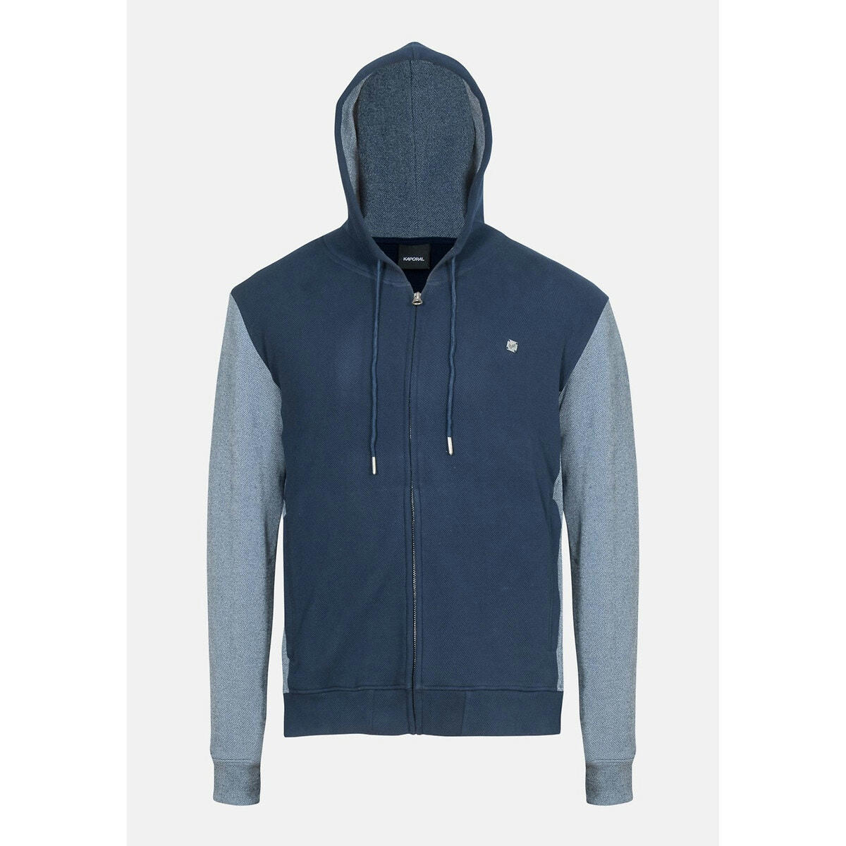 Sweat zippé à capuche bicolore
