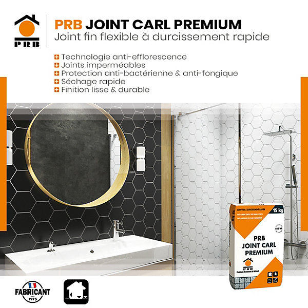 Joint Carrelage Premium A23 Blanc Ciment 15kg - Joint Fin Amélioré Souple pour Murs et Sols Intérieur/Extérieur - Haute Résistance