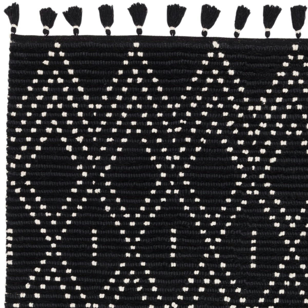 NEDJ - Tapis de salon en laine noir 160x230 cm