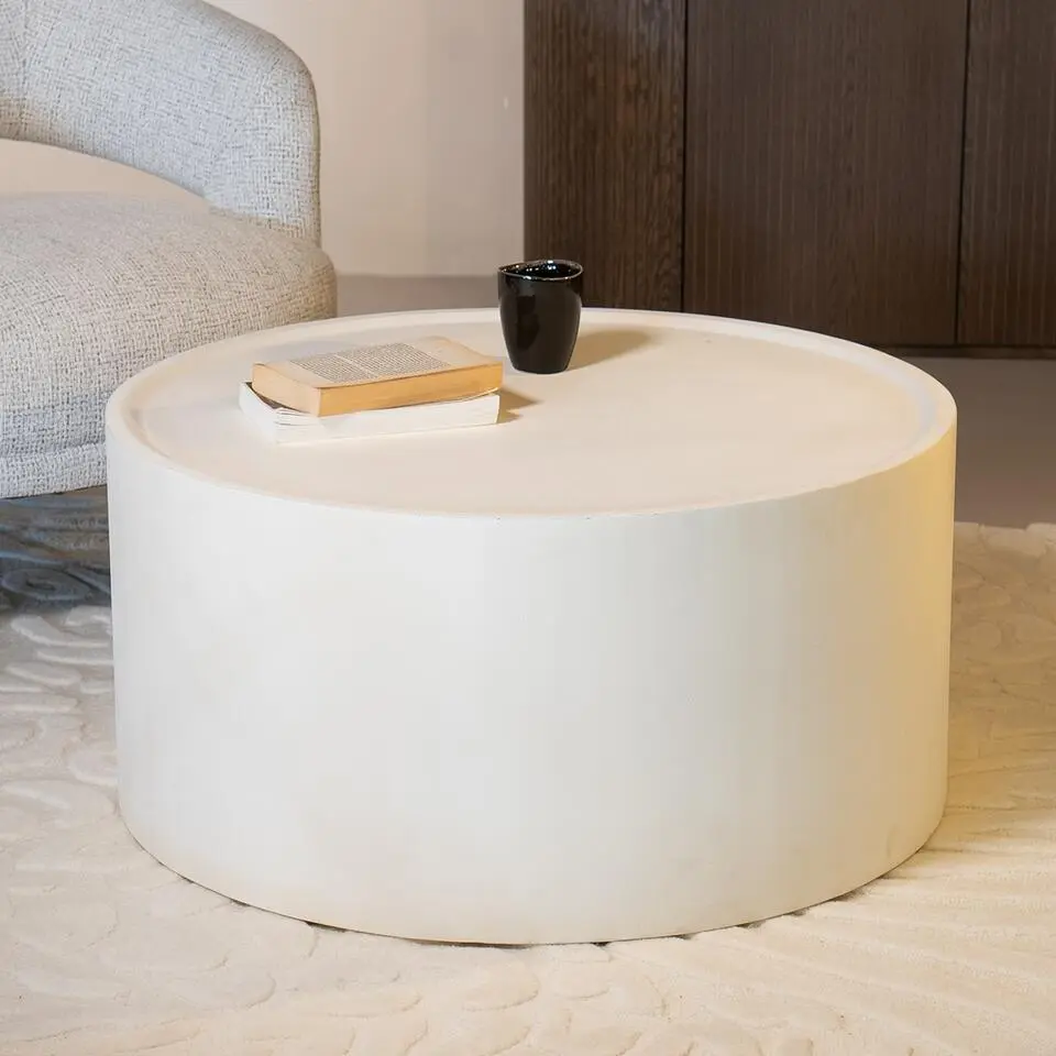 Salontafel Rond &Oslash;80cm - Beige Betonlook - Jelka