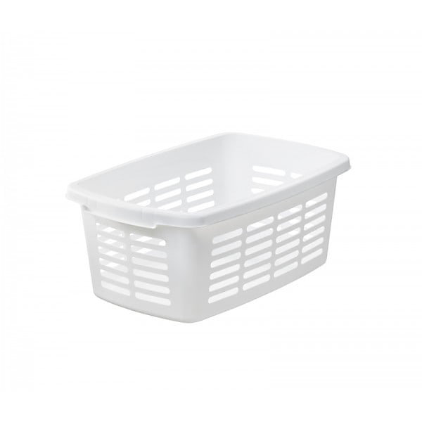 Corbeille à linge solide avec fentes 30 litres - Blanc
