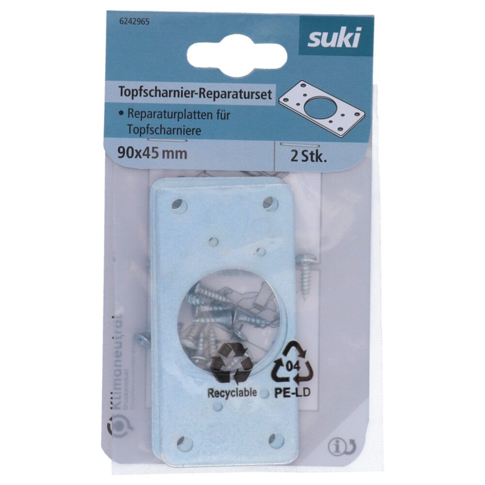 MONTERINGSBESLAG SUKI MD-PLATER OG SKRUER 90X45MM 2-PAKNING