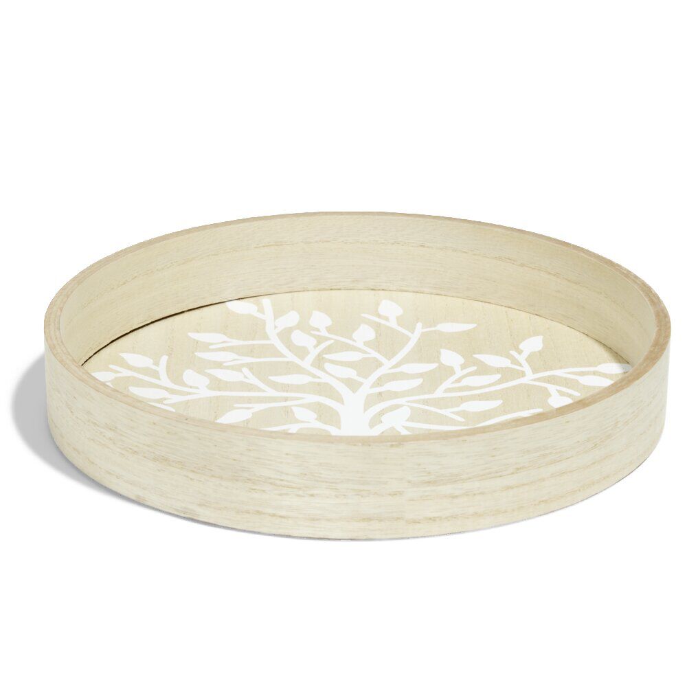 Plateau rond en bois arbre de vie Ø30cm