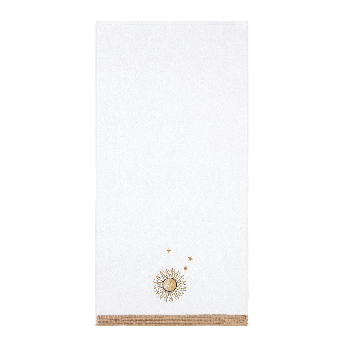 ASTRES - Serviette de bain en  coton blanc 50 x 100 cm