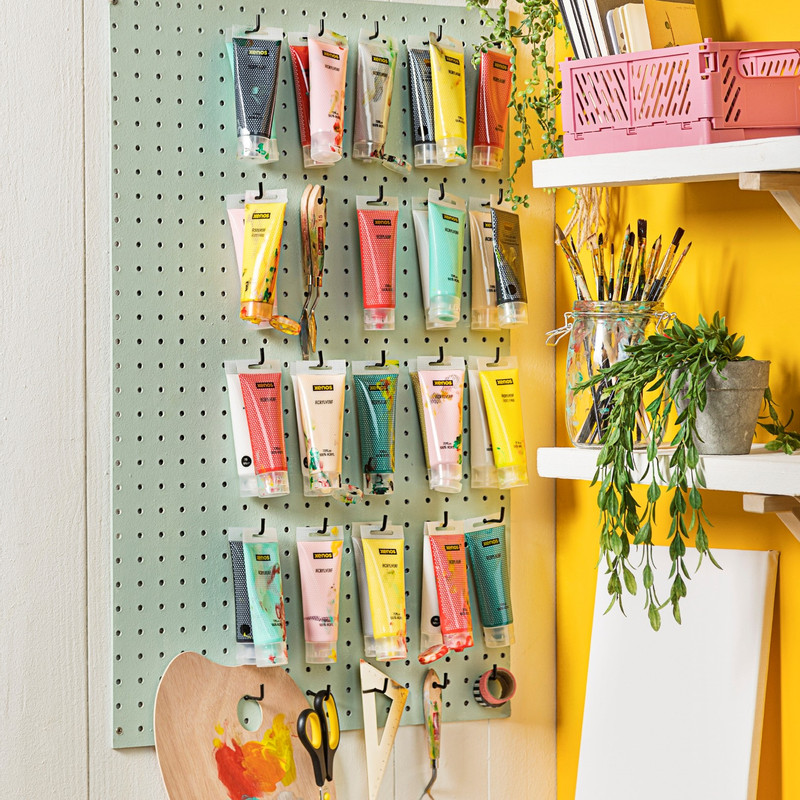 Arcylverf in tube - geel - 75 ml