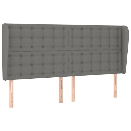 NNEVL Headboard with Ears Dark Grey 163x23x118/128 cm Fabric