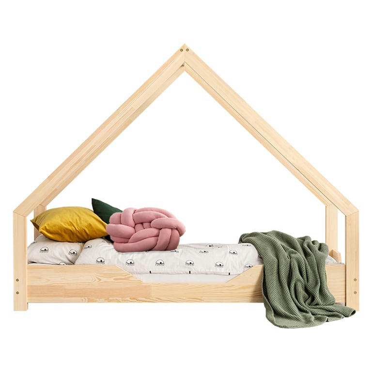 JULIE - Lit cabane 90x190 sommier inclus naturel