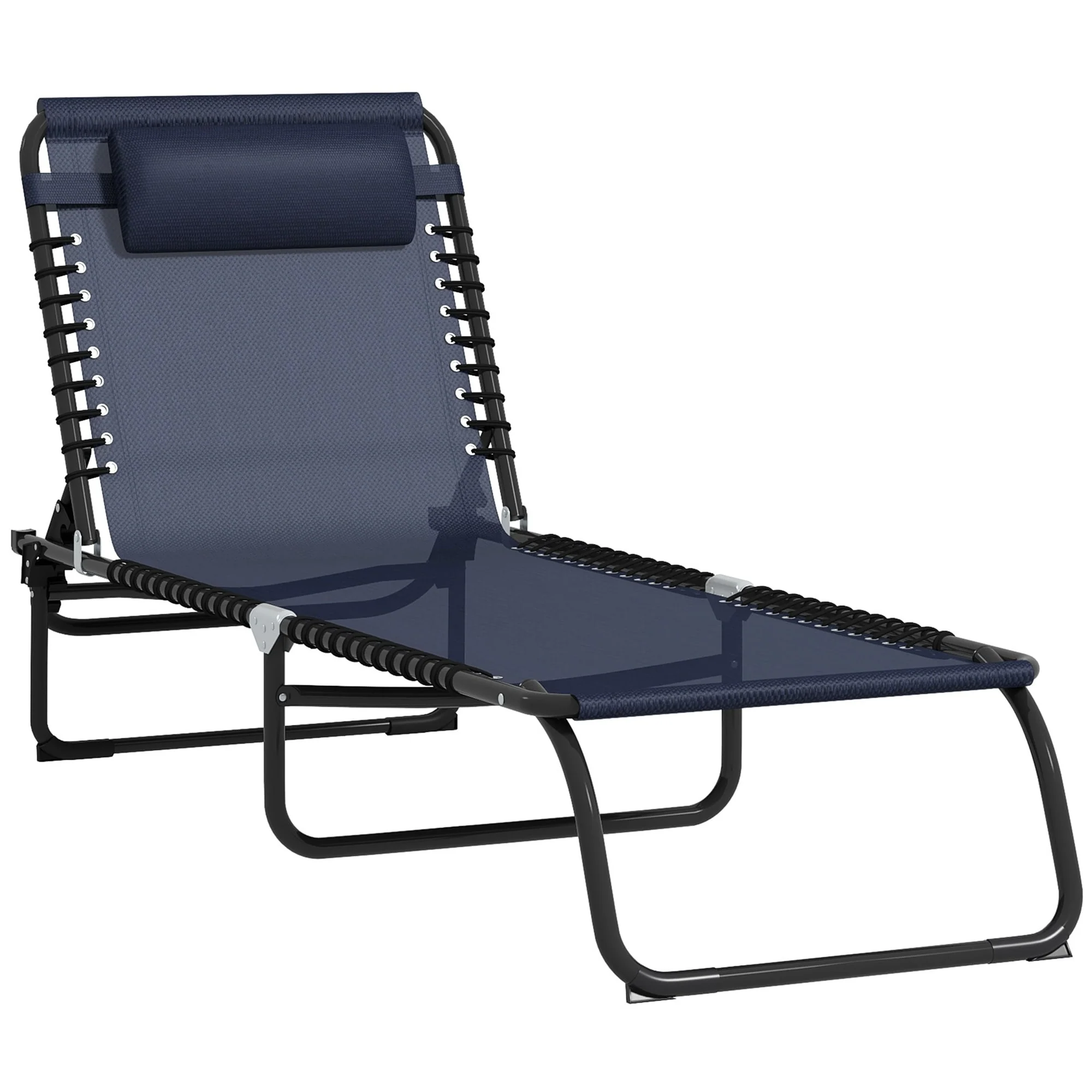 Outsunny Folding Chaise Lounge Pool Chair, Patio Sun Tanning Chair, Outdoor Lounge Chair with 4-Position Reclining Back