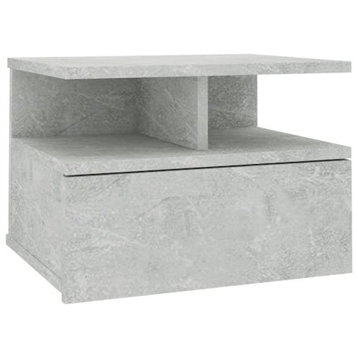 NNEVL Floating Nightstand Concrete Grey 40x31x27 cm Chipboard