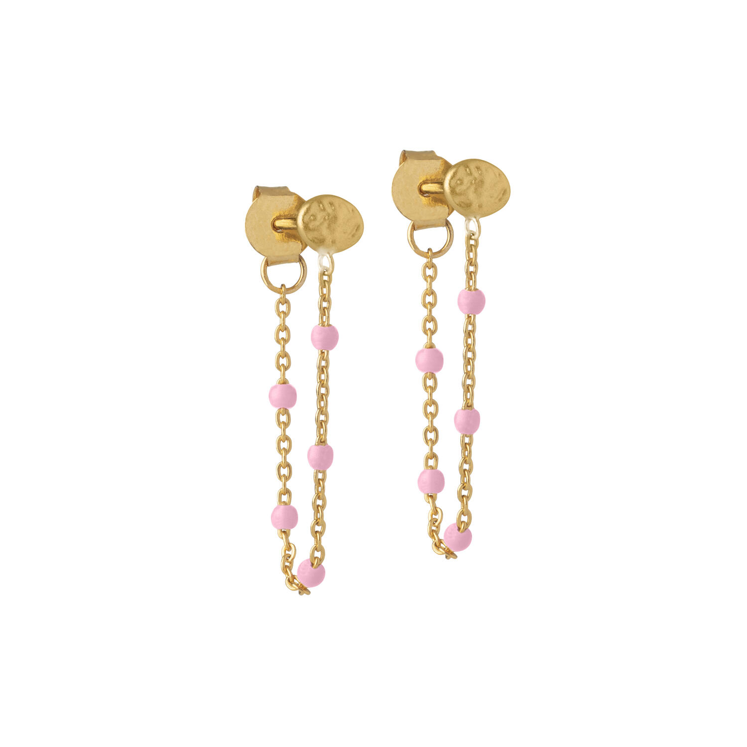 Lola øreringe, guld/light pink