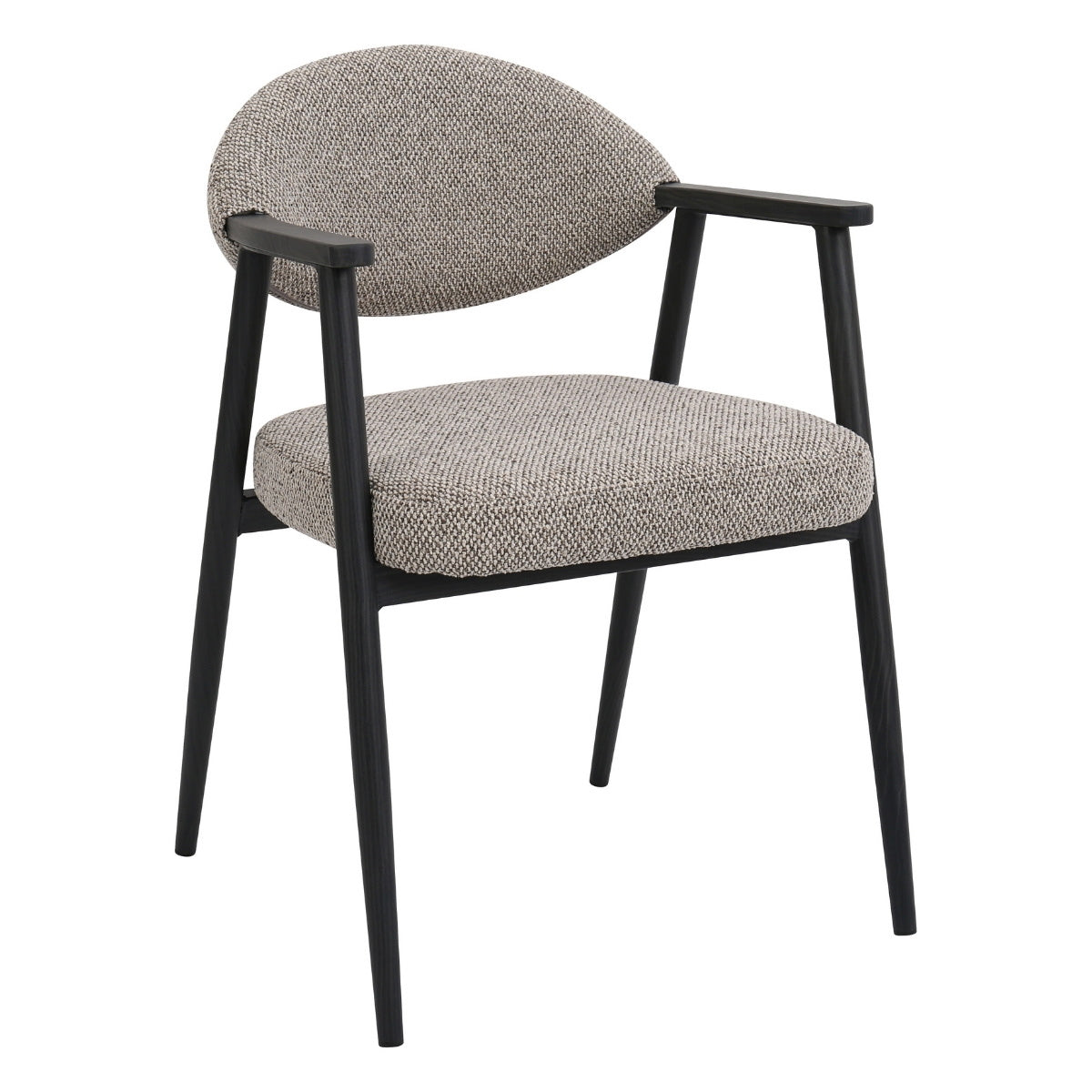 DÉJA Living Eetkamerstoel Karup - Taupe/Zwart - Set van 2