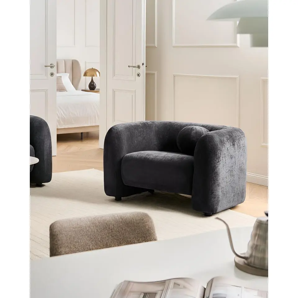 LEIREN - Fauteuil - Zwart - Stof