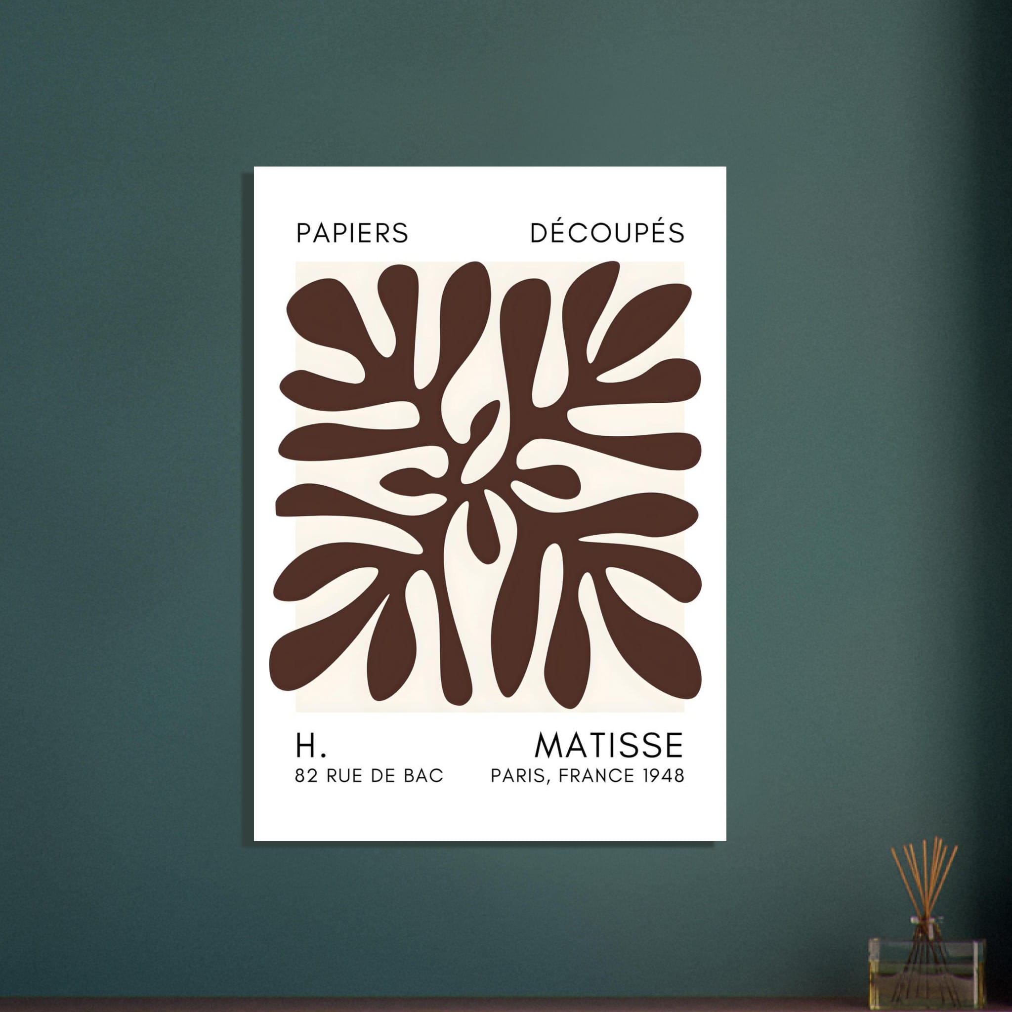 Artfulprints Poster Matisse - Deep ocean brown  - 30x40 cm - Bruin