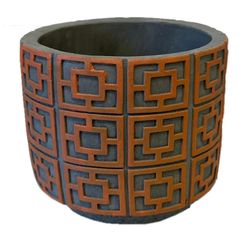 - Cache pot en ciment orange