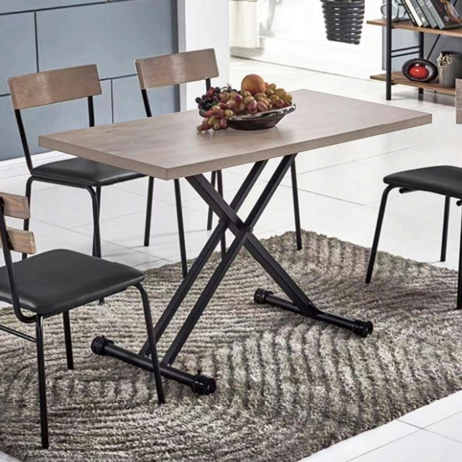 DUKE - Table basse relevable chêne clair