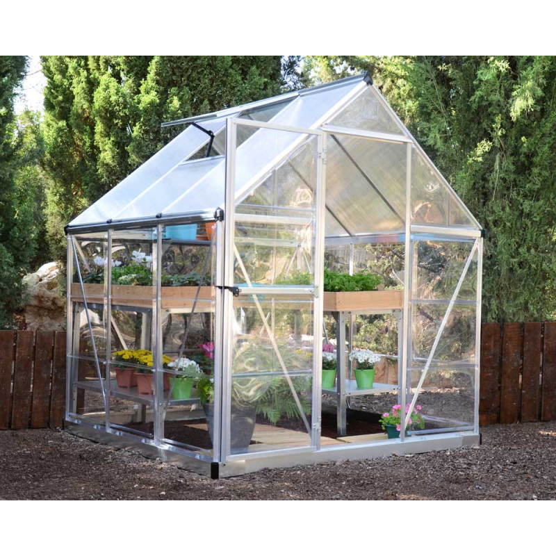 Serre en polycarbonate Hybrid argentée 3,3 m² CANOPIA