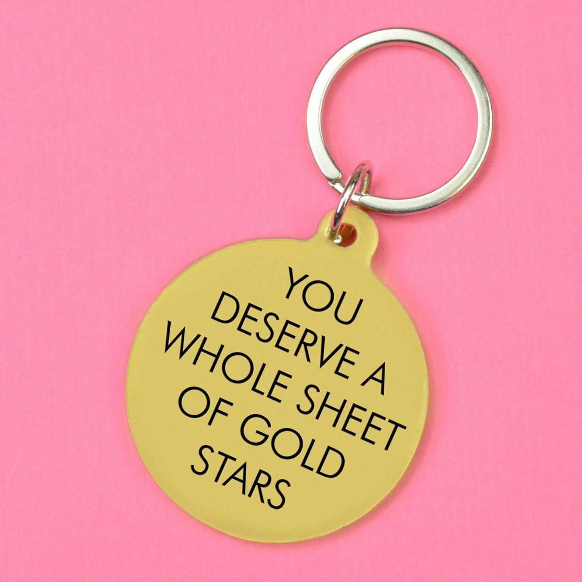 Flamingo Candles You Deserve a Whole Sheet of Gold Stars Keyring