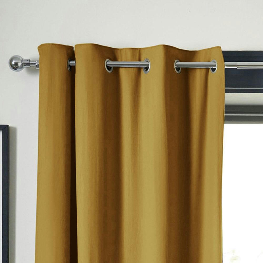 - Rideau occultant doublure polaire polyester jaune 140x280 cm