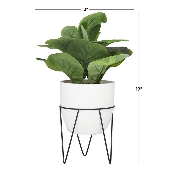White Metal Natural Artificial Foliage - 13"L x 12"W x 19"H