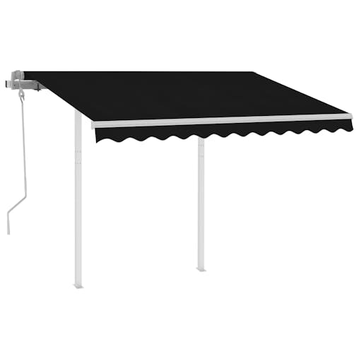 NNEVL Manual Retractable Awning with Posts 3x2.5 m Anthracite