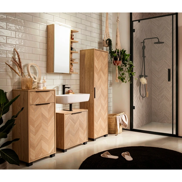 Highboard »Piazza«, (BxHxT): 40,3 x 90,9 x 33 cm, eiche hell