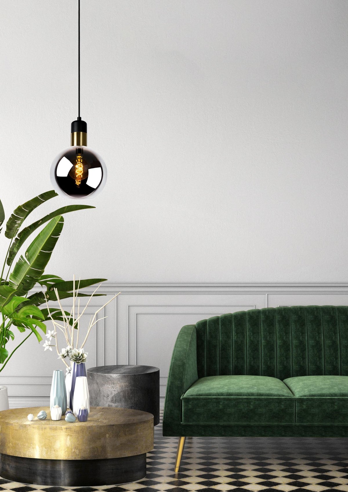 Lucide hanglamp JULIUS - 1xE27 - Fumé