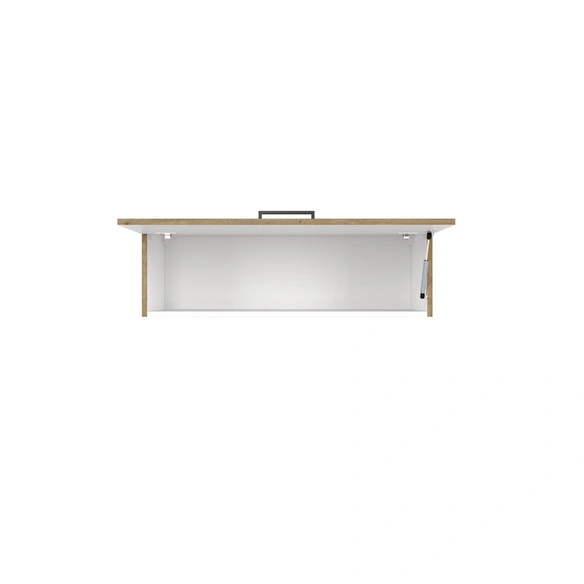 Kurz-Hängeschrank »Cara«, BxHxT: 100 x 32 x 32 cm, Dekor: Schilfgrün matt / Artisan Eiche