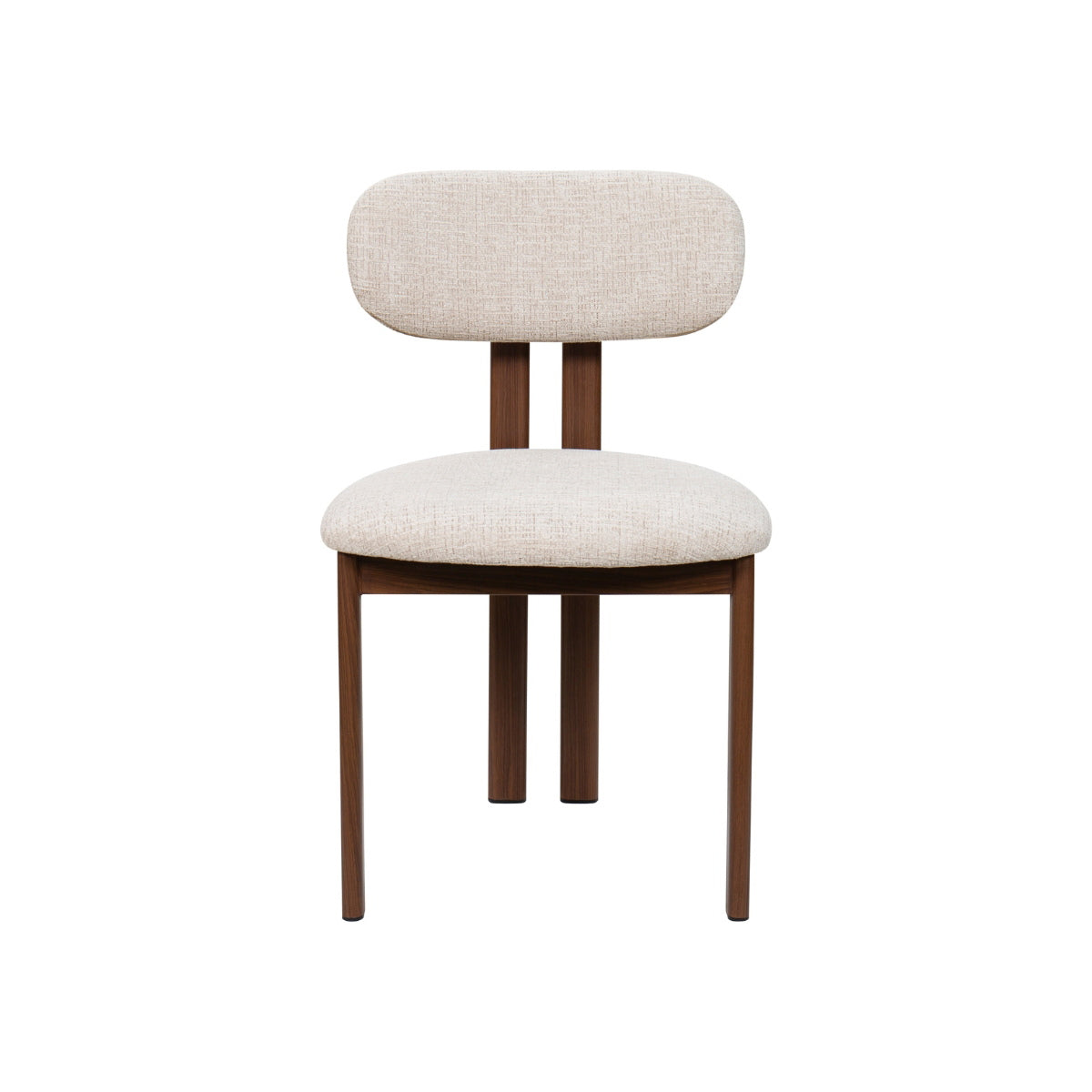 Giga Meubel Eetkamerstoel Noor - Stof/Staal - Beige/Walnoot - Set van 2
