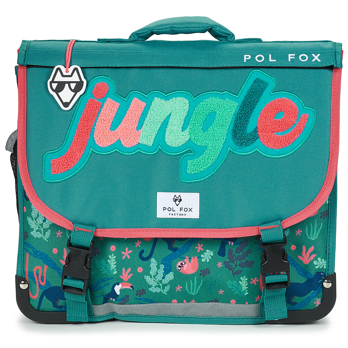 Pol Fox - CARTABLE JUNGLE 38 CM - Green