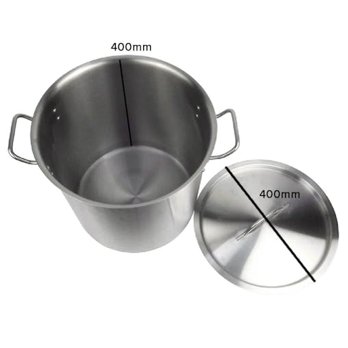 SOGA Stock Pot 50L Top Grade Thick Stainless Steel Stockpot 18/10