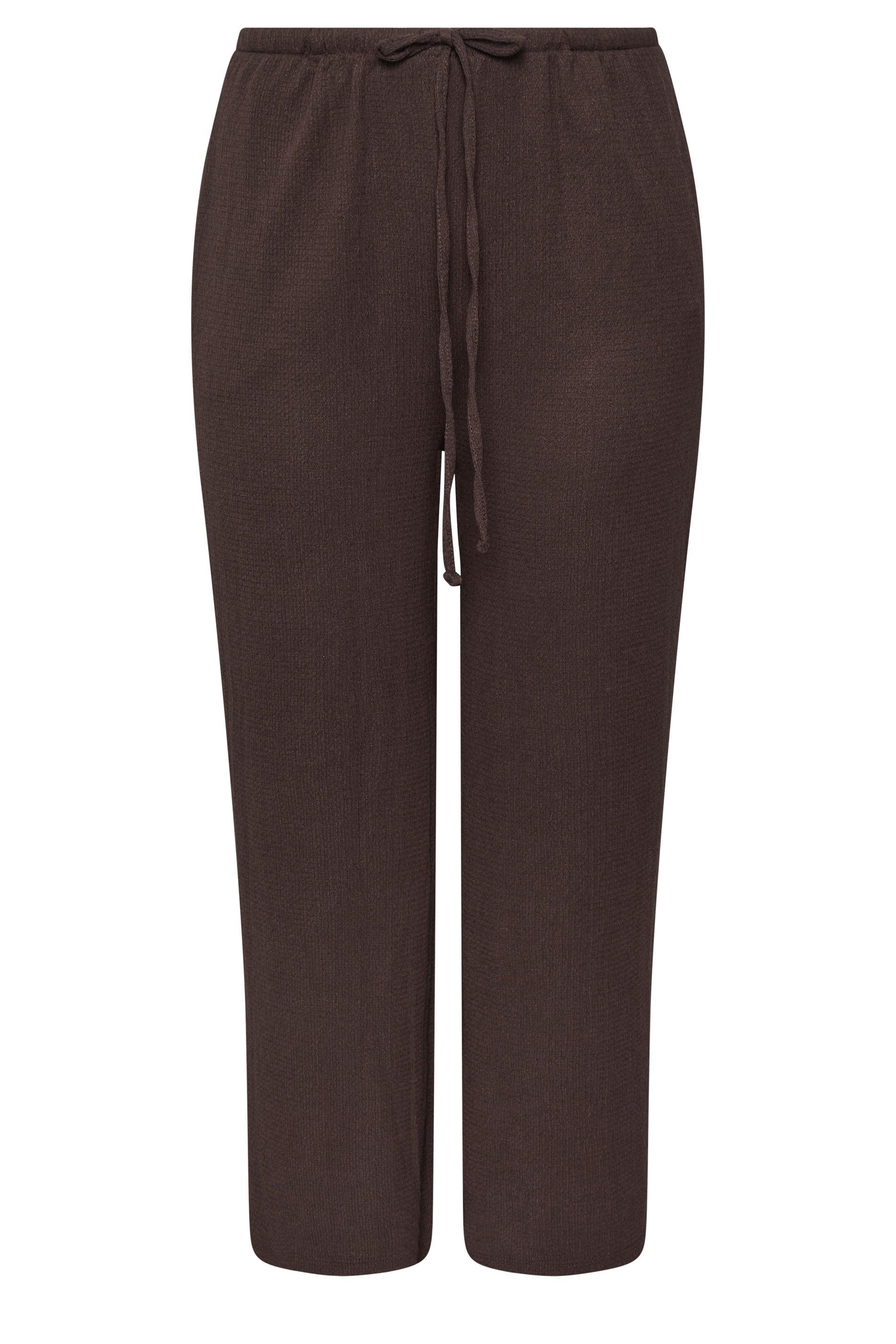 Yours Textured Wide Leg Trousers