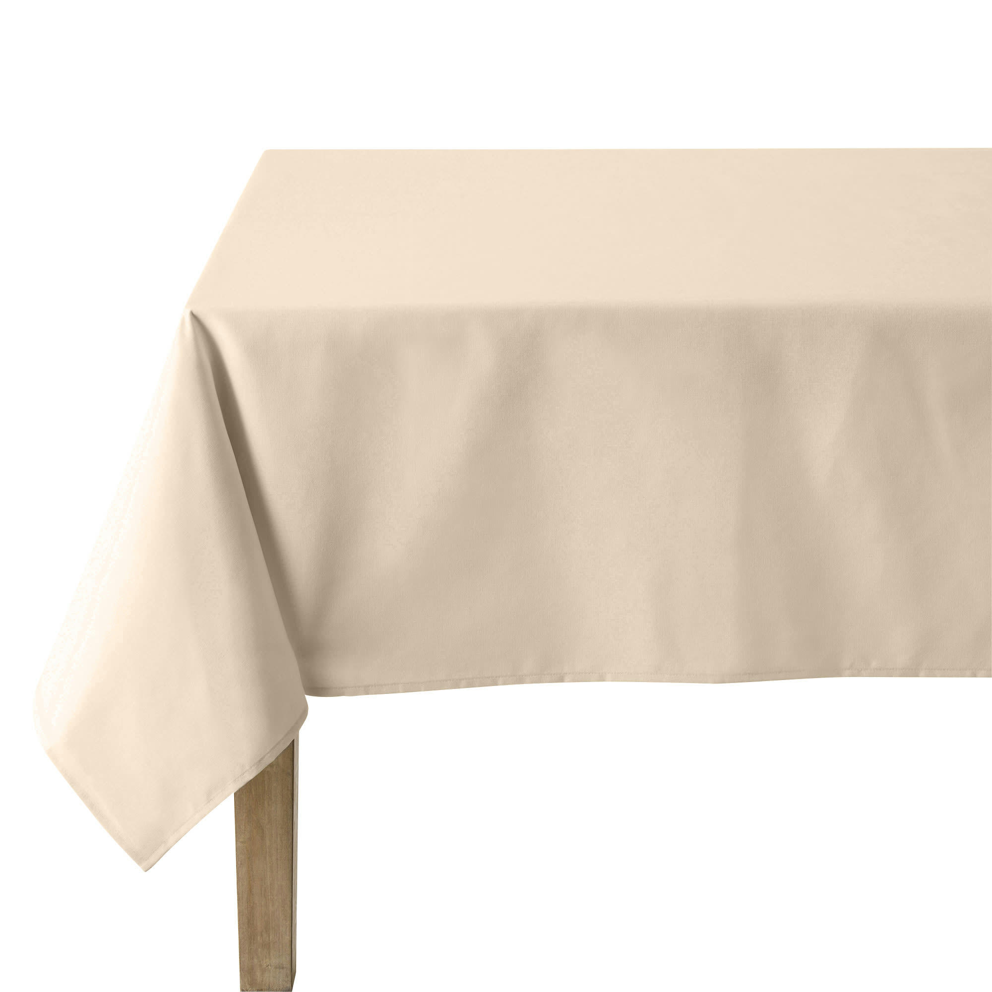 CAMBRAI - Nappe en coton traitee teflon  sable 180 x 180