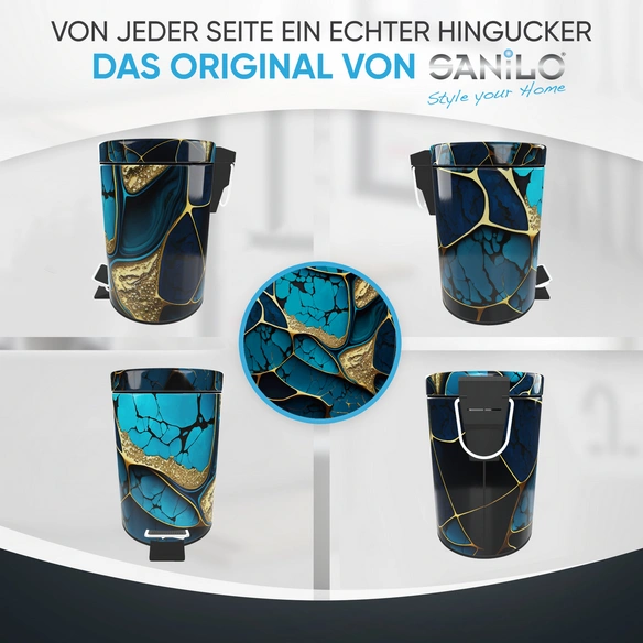Kosmetikeimer »Marmor Cobalt«, 3,0L , Blau