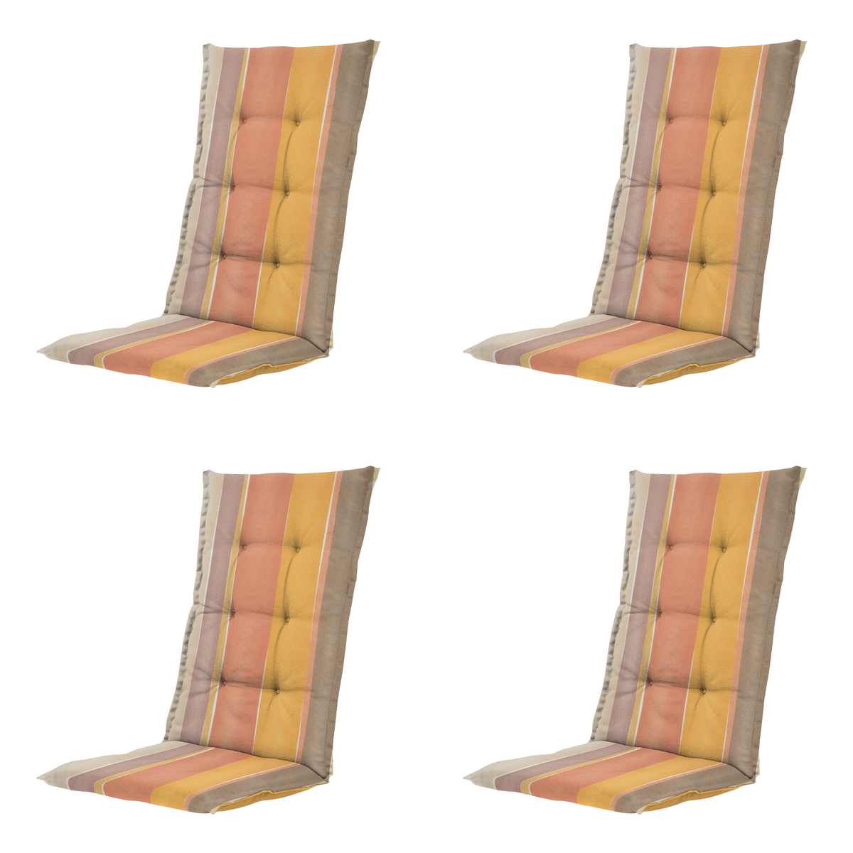 Madison tuinstoelkussen hoge rug Nox - mulitkleur - 123x50x5cm - set van 4
