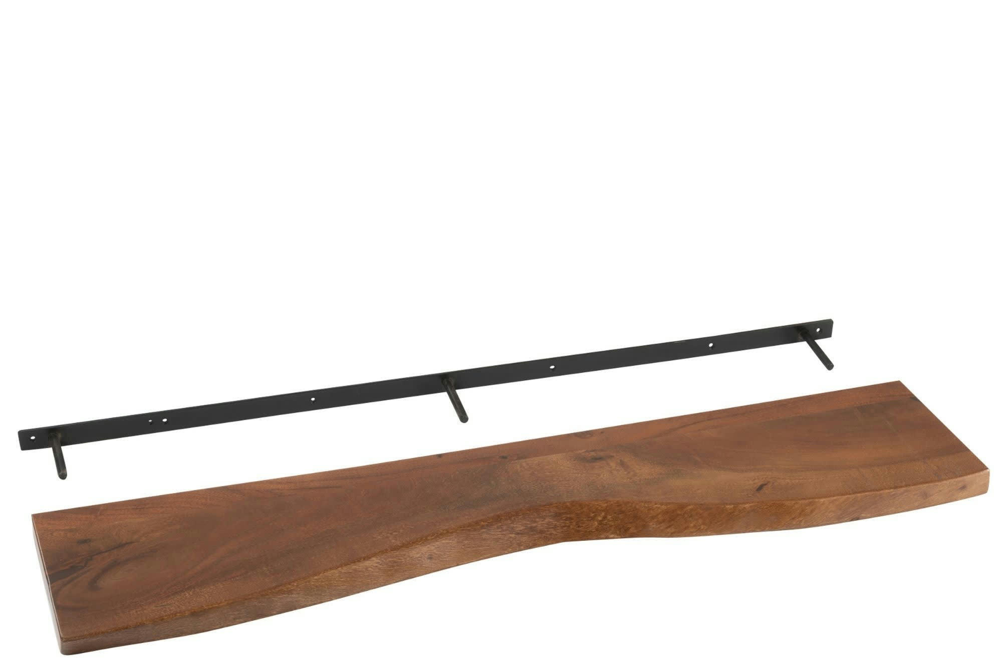 EDGAR - Lot de 2 etagère murale rectangulaire en bois d'acacia l115