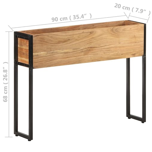 NNEVL Planter 90x20x68 cm Solid Acacia Wood